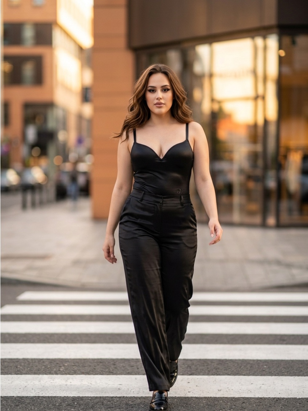 Dior Black Satin Slip Camisole with Subtle Logo Tag